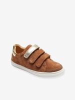 Leren meisjessneakers met klittenband bruin Leren meisjessneakers met klittenband bruin