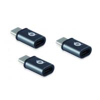 Conceptronic donn05g usb-c to micro usb otg adapter 3-pack, usb 2.0 type-c & micro, male/female, bl - thumbnail