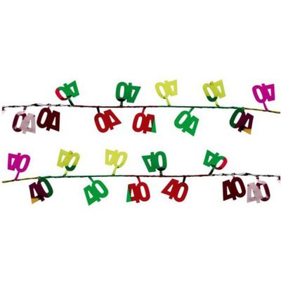 Set van 3x stuks 40 jaar verjaardag thema decoratie dunne slinger 270 cm