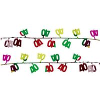 Set van 3x stuks 40 jaar verjaardag thema decoratie dunne slinger 270 cm