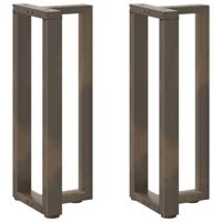 Console tafelpoten 2 st T-vormig 25x28x(72-73)cm staal naturel