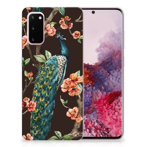 Samsung Galaxy S20 TPU Hoesje Pauw met Bloemen