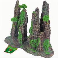 Boon Polyresin Aquariumdecoratie Rotszuilen met Mos, Boom & Schuilplaats - 22cm