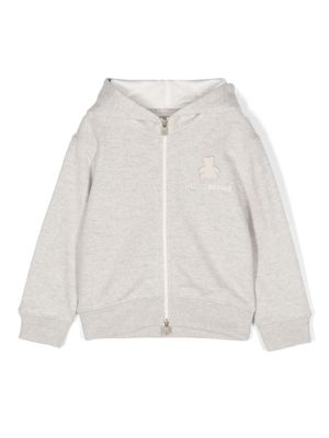 Brunello Cucinelli Kids hoodie en cachemire à logo brodé - Gris