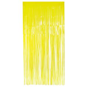 Folie deurgordijn/feestgordijn - neon fluor geel - 100 x 200 cm - Versiering/feestartikelen