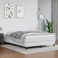 Boxspring met matras kunstleer wit 140x200 cm SKU: V3144262 - thumbnail