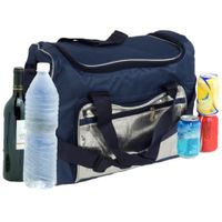 Grote koeltas  schoudertas blauw/zilver 36 x 22 x 30 cm 21 liter   - - thumbnail