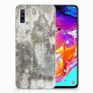 Samsung Galaxy A70 TPU Siliconen Hoesje Beton Print