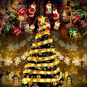 kerstfee lichtslingers sterren ballen sneeuwvlok elanden kerstman krans lichten batterij aangedreven nieuwjaar vakantie kerstboom lint koperdraad lichten huis tuin binnen buiten decoratie miniinthebox