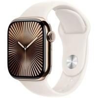 AppleWatch Series 10 GPS + Cellular 42mm Titanium Case met Sport Band - M/L Smartwatch Goud