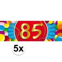 5x 85 Jaar leeftijd stickers verjaardag versiering   -