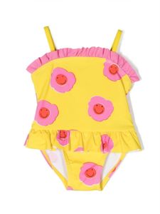 Stella McCartney Kids maillot de bain volanté à fleurs - Jaune