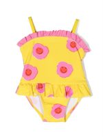 Stella McCartney Kids maillot de bain volanté à fleurs - Jaune