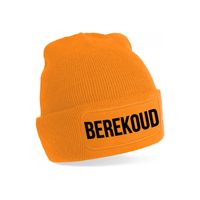 Berekoud muts - unisex - one size - oranje - apres-ski muts One size  -