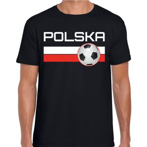 Polska / Polen voetbal / landen t-shirt zwart heren