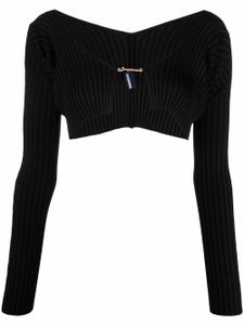 Jacquemus cardigan La Maille Pralù à coupe crop - Noir