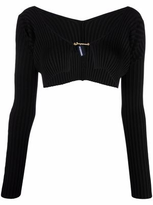 Jacquemus cardigan La Maille Pralù à coupe crop - Noir
