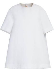 Marni robe en coton à manches courtes - Blanc