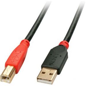 Lindy 42761 USB A/USB B 10m 10m USB A USB B Zwart, Rood