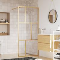 Inloopdouchewand transparant 80x195 cm ESG-glas goudkleurig