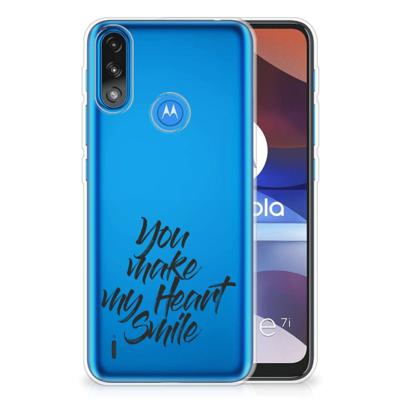 Motorola Moto E7/E7i Power | Siliconen hoesje | met naam Heart Smile