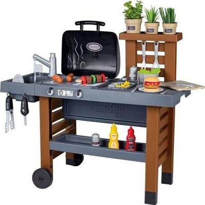 Smoby - Tuinkeuken - Evolutieve Buitenkeuken - Grill Met Intrekbare Magische Vlammen - 40 Accessoires