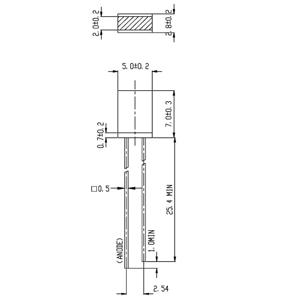 Everlight Opto 514UYD Bedrade LED Geel Rechthoekig 2 x 5 mm 2.3 mcd 180 ° 10 mA 2 V