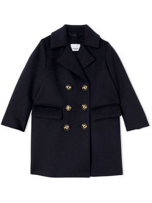 Burberry Kids manteau croisé à détail de foulard - Bleu