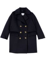 Burberry Kids manteau croisé à détail de foulard - Bleu
