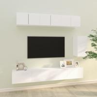 6-delige Tv-meubelset bewerkt hout wit