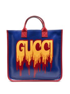 Gucci Kids sac en cuir artificiel à logo imprimé - Bleu