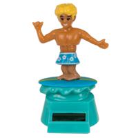 Solar bewegend figuur - surfer - blauw - kunststof - 10 cm - thumbnail