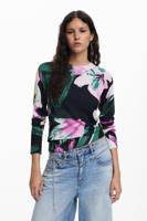 Fijne trui met bloemen - BLACK - XL Fijne trui met bloemen - BLACK - XL