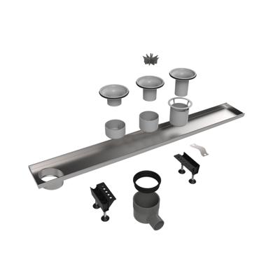 Easy drain Multi inbouwdeel drain 120cm zij-uitloop zonder rooster rvs edmios1200