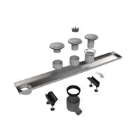Easy drain Multi inbouwdeel drain 120cm zij-uitloop zonder rooster rvs edmios1200