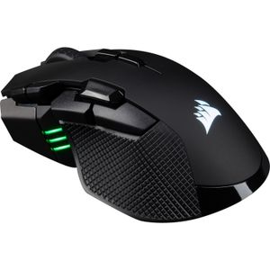 Corsair IRONCLAW RGB muis Gamen Rechtshandig RF Wireless + Bluetooth + USB Type-A Optisch 18000 DPI