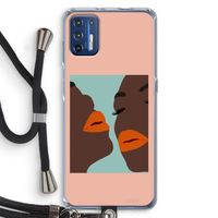 Orange lips: Motorola Moto G9 Plus Transparant Hoesje met koord