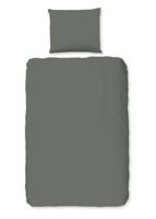 Good Morning Dekbedovertrek "uni dessin" - Groen - (140x200/220 cm) - Katoen