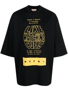 Marni t-shirt manches 3/4 à imprimé graphique - Noir