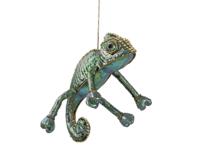 Kersthanger kameleon polyester 26 cm groen