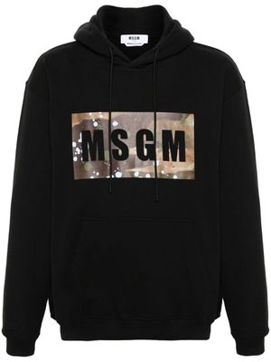 MSGM hoodie en coton à logo imprimé - Noir