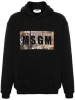 MSGM hoodie en coton à logo imprimé - Noir - thumbnail