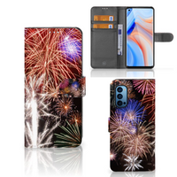 OPPO Reno 4 Pro 5G Wallet Case met Pasjes Vuurwerk - thumbnail