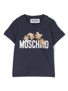 Moschino Kids t-shirt en coton à motif Teddy Bear - Bleu