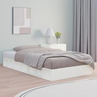 Bedframe massief hout wit 75x190 cm