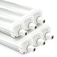 HOFTRONIC™ Set van 6 LED TL armaturen 120cm - IP65 Waterdicht - 36 Watt - 4320 Lumen - 6500K Daglicht wit - Koppelbaar - IK07 - S-Series Tri-Proof plafondverlichting