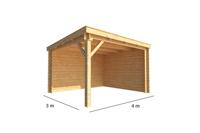 Overkapping Els 400 cm bij 300 cm diep Lessenaarsdak - Warentuin collection