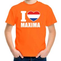 Oranje I love Maxima shirt kinderen - thumbnail