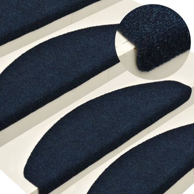 VidaXL Trapmatten zelfklevend 10 stuks 65x21x4 cm marineblauw halfrond groot
