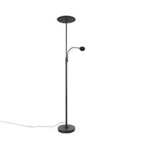 QAZQA Moderne vloerlamp zwart incl. LED dimbaar met leesarm - Strela - thumbnail